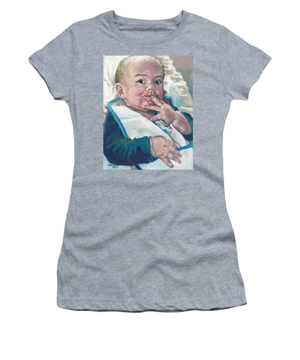 Baby Women's T-Shirt featuring the painting First Taste by Merana Cadorette