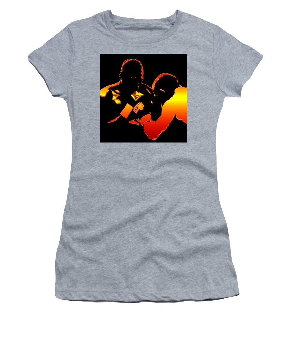 Boxing Women's T-Shirt featuring the mixed media Head to head #1 by David Lee Thompson