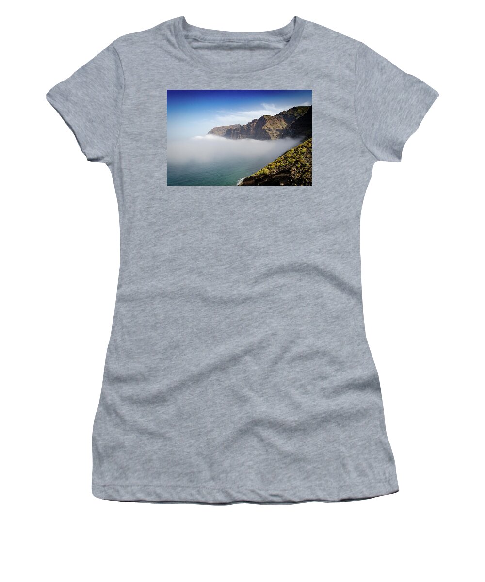 Fog Women's T-Shirt featuring the photograph Los Gigantes #1 by Gavin Lewis