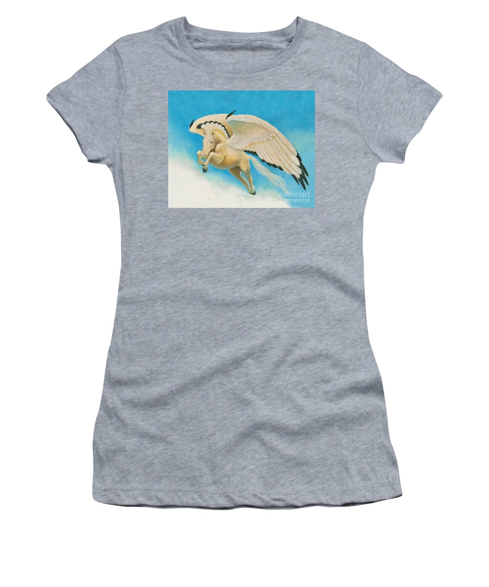 Mesa Pegasus Women's T-Shirt featuring the mixed media Mesa Pegasus #2 by Melissa A Benson
