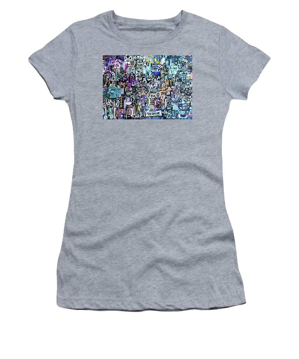  Women's T-Shirt featuring the painting Michigan Rally #2 by Tommy McDonell
