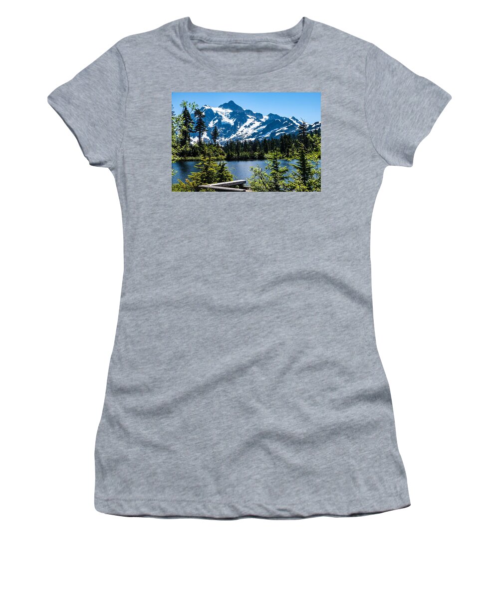 Mt Shuksan Summer Women's T-Shirt featuring the photograph Mt Shuksan Summer #1 by Tom Cochran