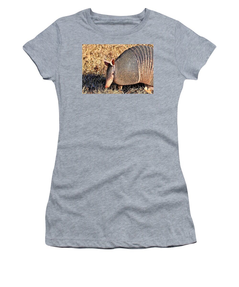 Nature Women's T-Shirt featuring the photograph Nine-banded Armadillo Close-up #1 by Sheila Brown