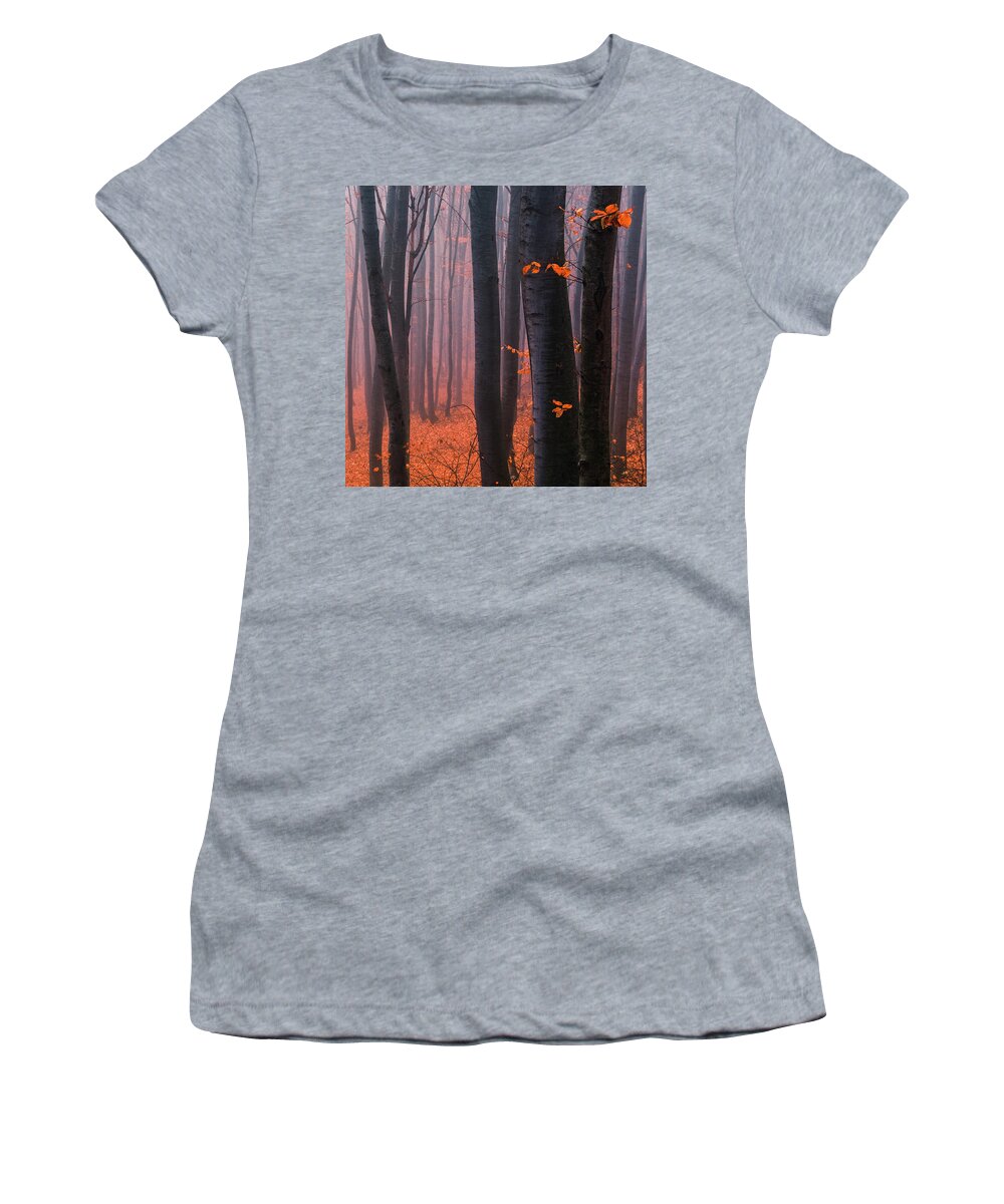 Mountain Women's T-Shirt featuring the photograph Orange Wood #1 by Evgeni Dinev
