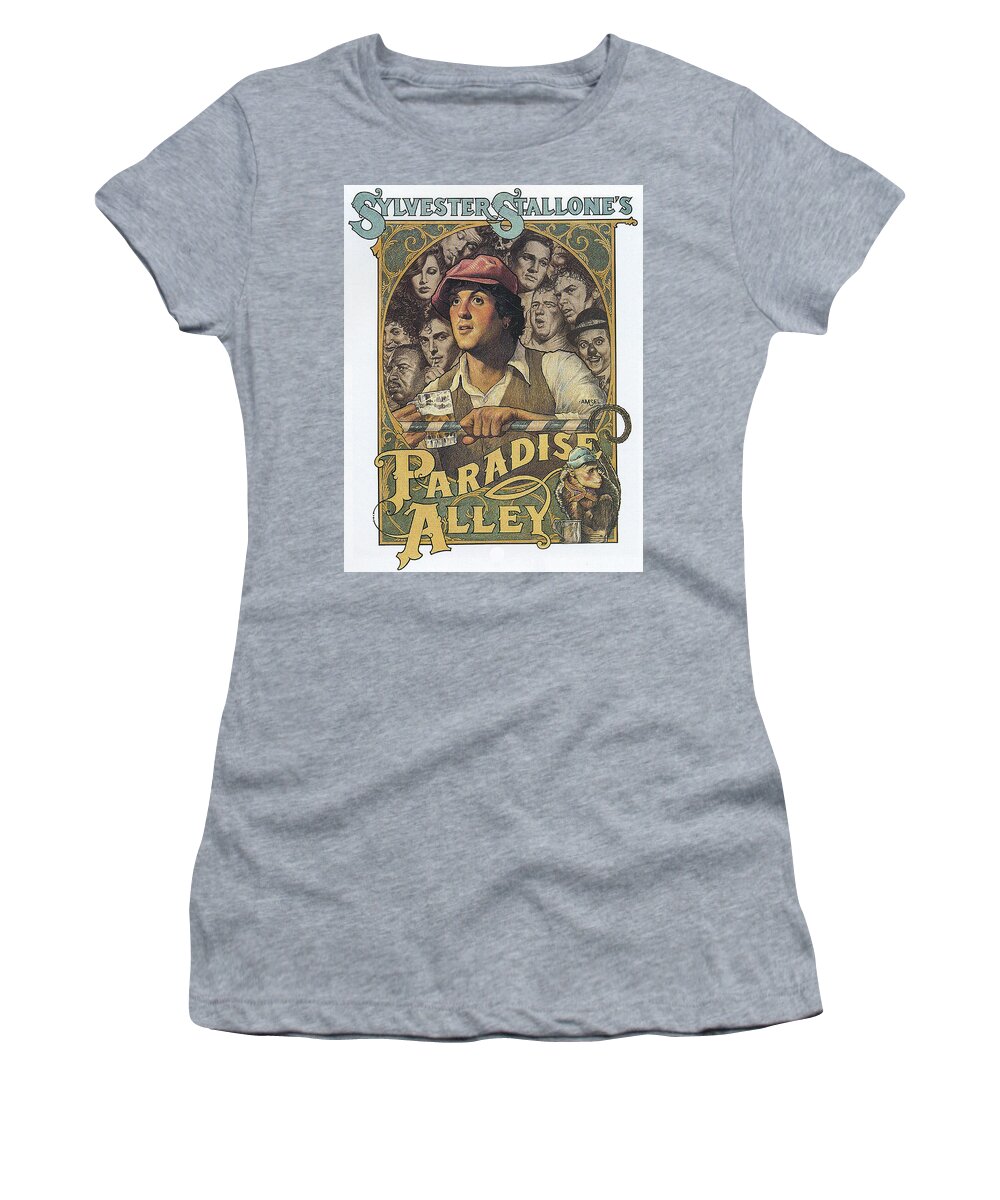 Synopsis Women's T-Shirt featuring the mixed media ''Paradise Alley'', 1978 - art by Richard Amsel by Movie World Posters