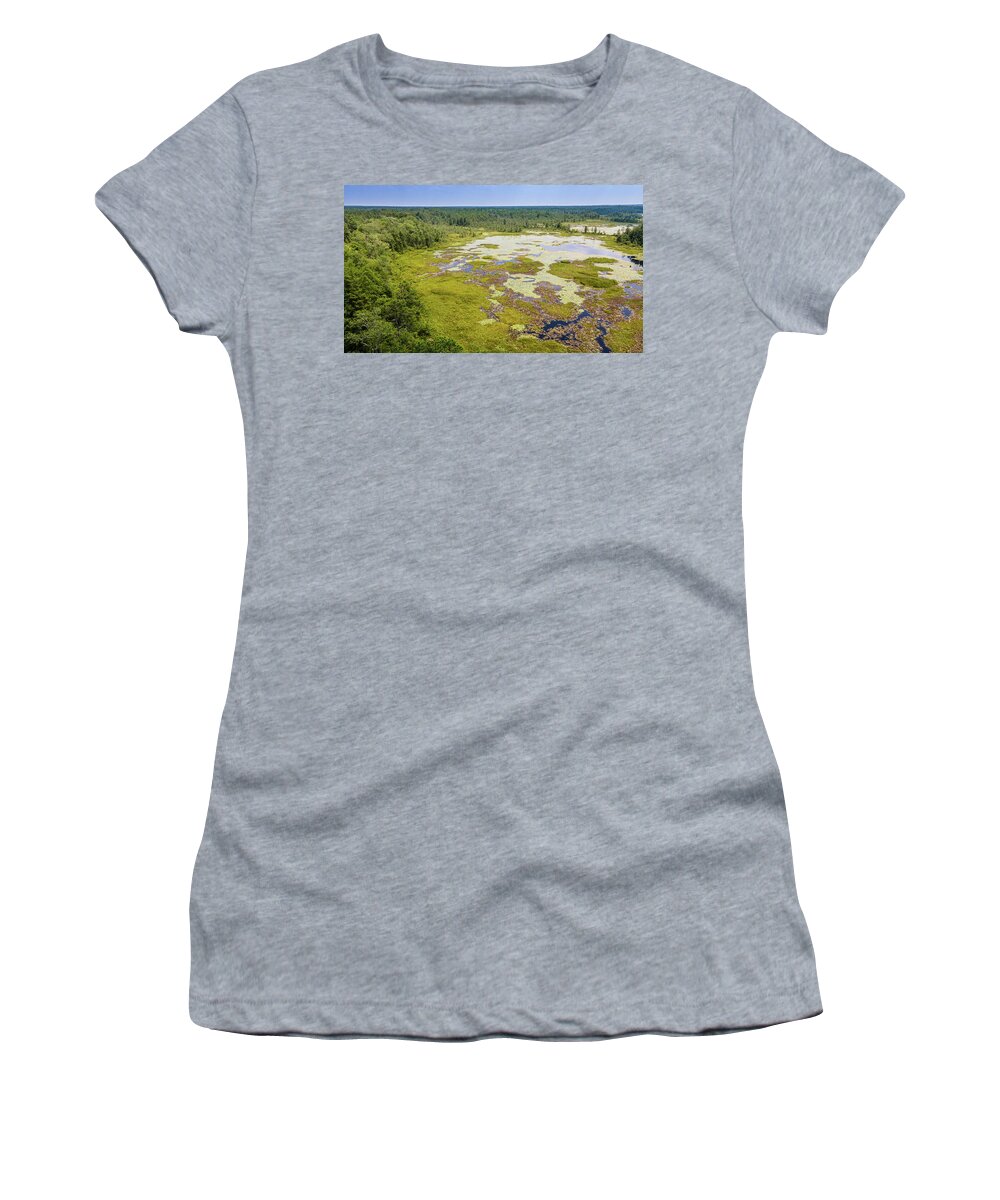  Women's T-Shirt featuring the photograph Pine Barrens Landscape #1 by Louis Dallara
