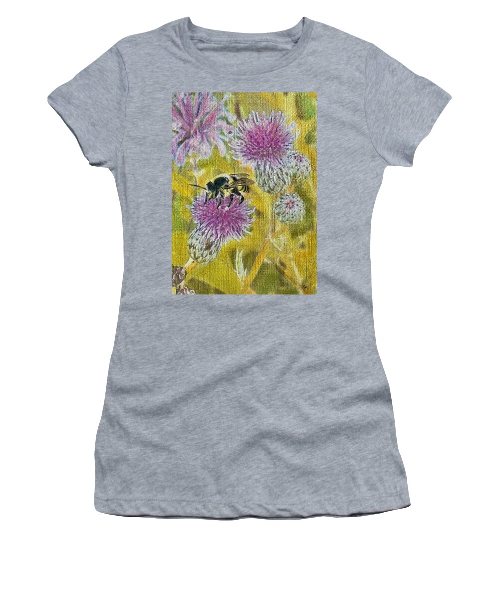 Pollinator Women's T-Shirt featuring the painting Pollinator Friend #2 by Cara Frafjord