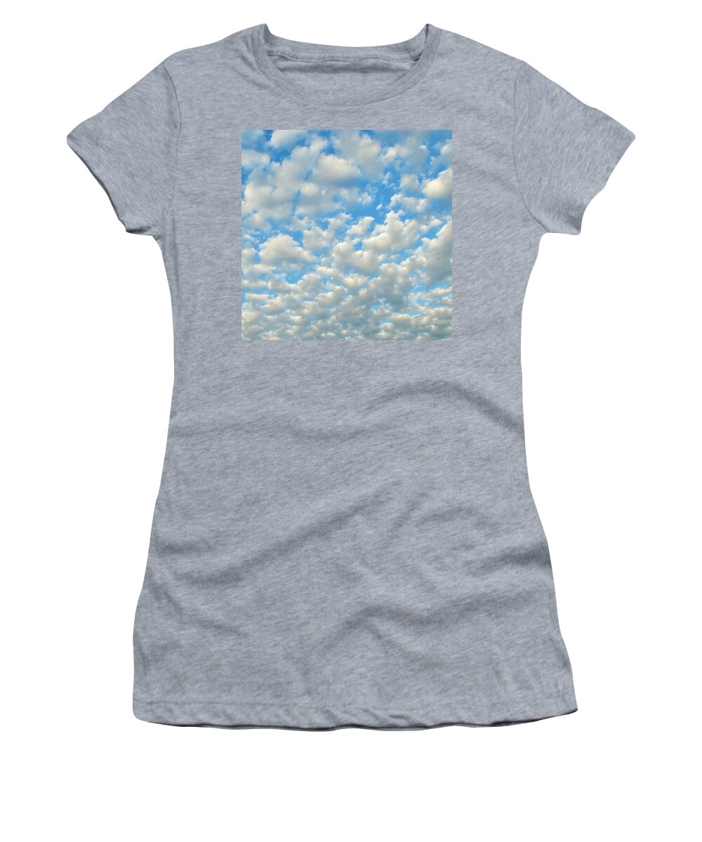 Popcorn Clouds Women's T-Shirt featuring the photograph Popcorn Clouds #1 by Marianna Mills