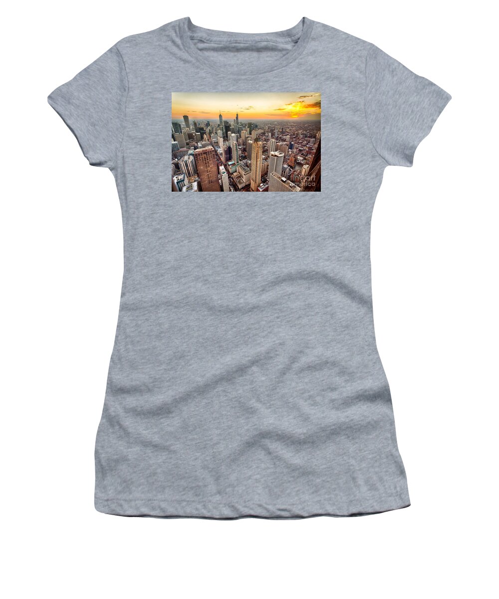 Retro Women's T-Shirt featuring the photograph Retro Chicago Poster #1 by Action
