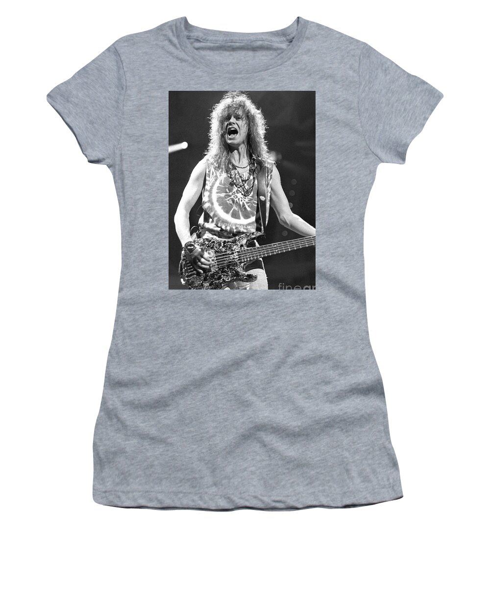 Bass Guitarist Women's T-Shirt featuring the photograph Rick Savage - Def Leppard #3 by Concert Photos