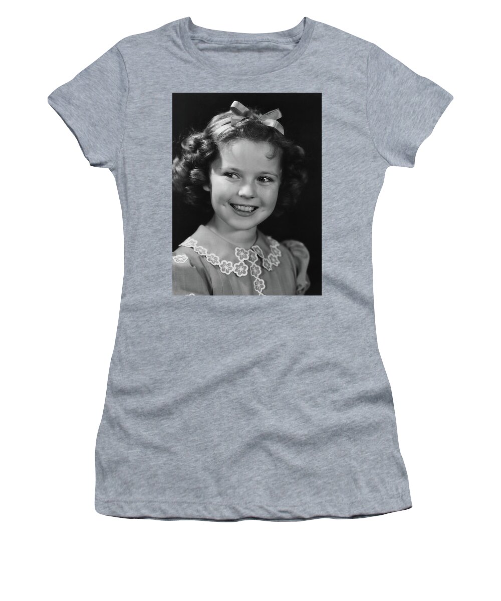 Shirley Temple Women's T-Shirt featuring the photograph Shirley Temple 1938 #1 by Warnecke and Cranston