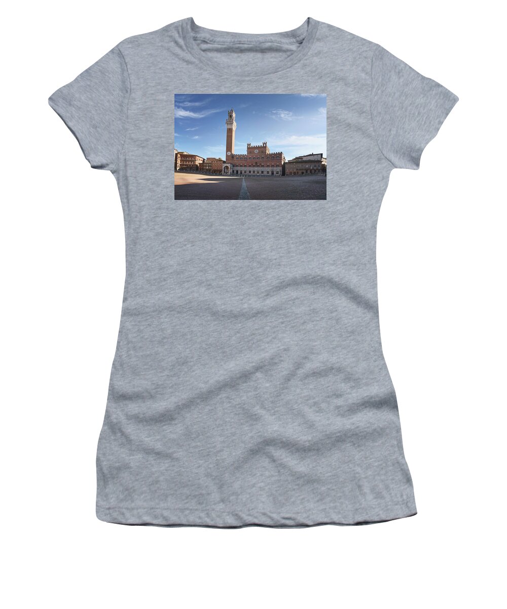 Siena Women's T-Shirt featuring the photograph Siena, Piazza del Campo by Stefano Orazzini