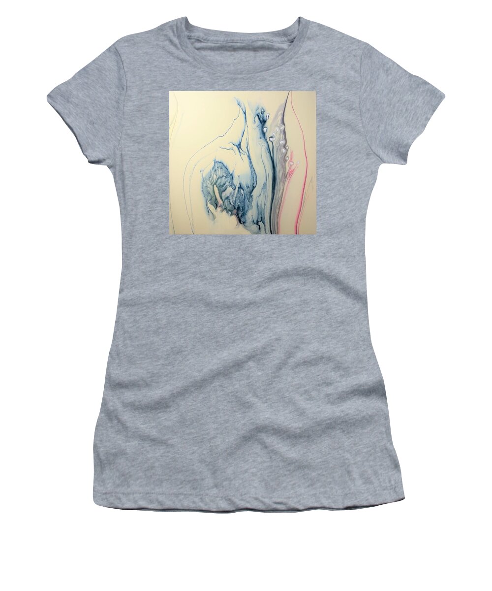 Abstract Women's T-Shirt featuring the painting Spring Flowers by Ron Durnavich