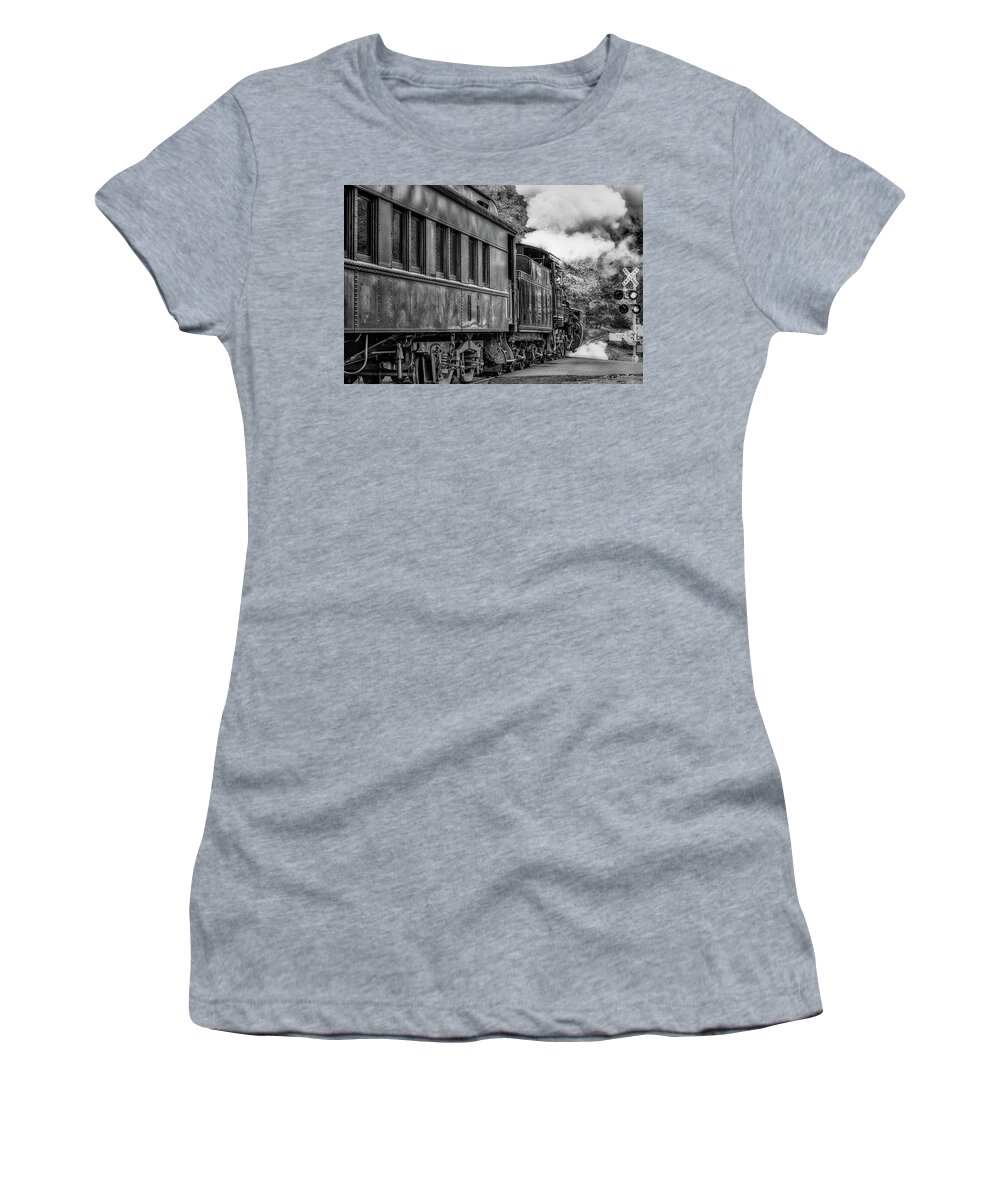 Train Women's T-Shirt featuring the photograph Steam Train Locomotive No 40 #1 by Susan Candelario