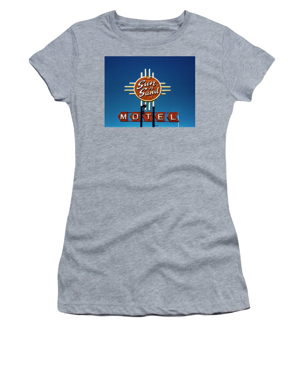 Sun Women's T-Shirt featuring the photograph Sun n Sand Motel #1 by Matthew Bamberg