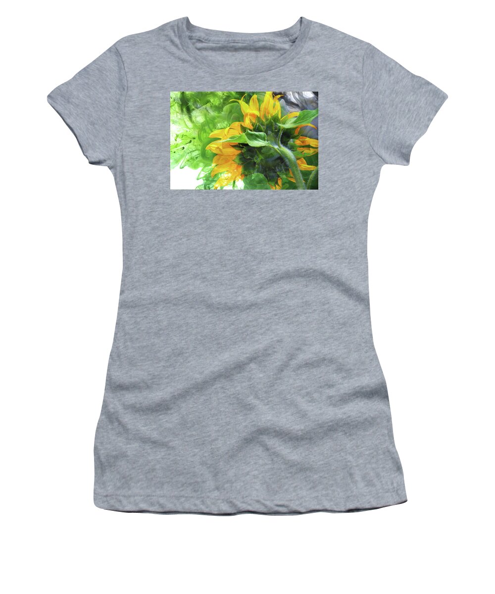 Sunflower Women's T-Shirt featuring the digital art Sunflower Explosion #1 by Elaine Berger