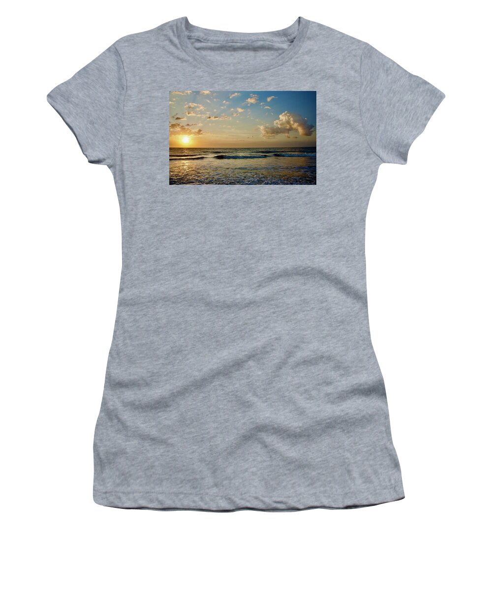 Sunrise Women's T-Shirt featuring the photograph Sunrise Over The Atlantic At Hilton Head #1 by Dennis Schmidt
