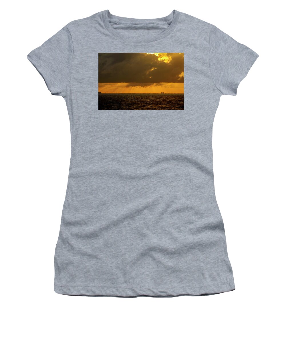 Skies Women's T-Shirt featuring the photograph Sunset 1 #1 by AE Jones