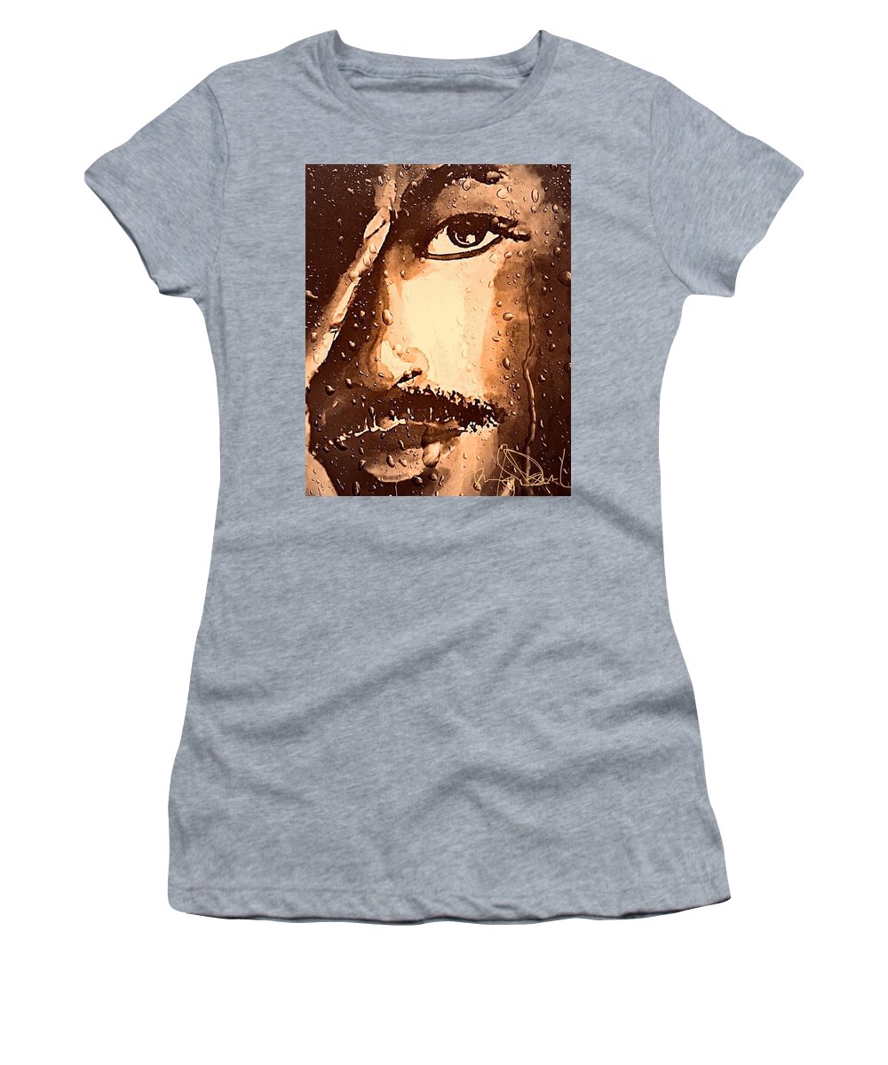  Women's T-Shirt featuring the painting Tears by Angie ONeal