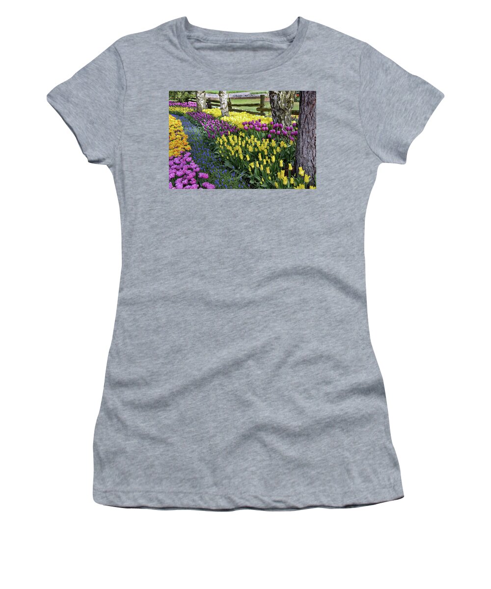 Tulips Women's T-Shirt featuring the photograph Tulips by Jerry Cahill