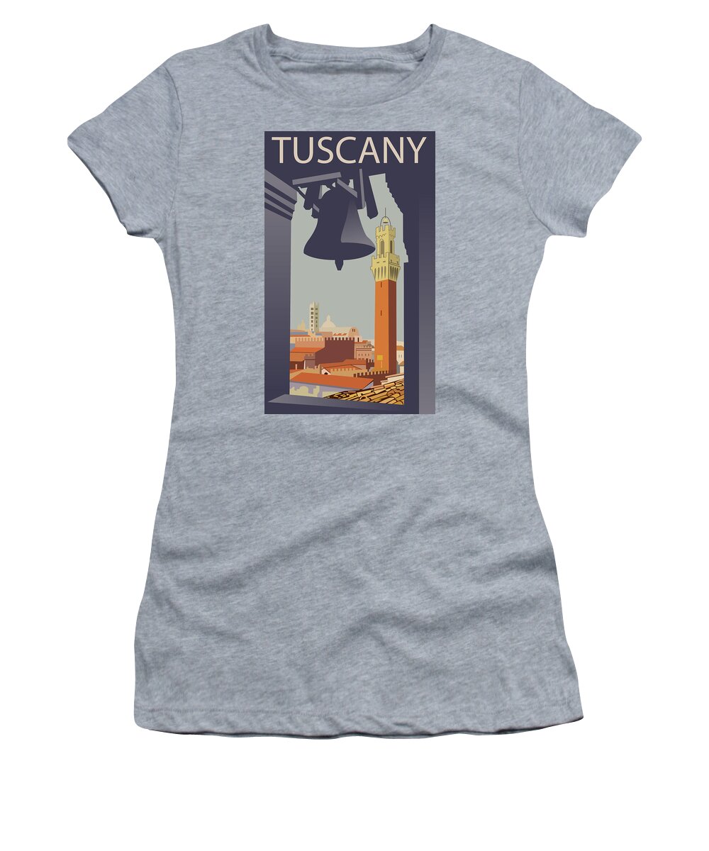 Tuscany Women's T-Shirt featuring the digital art Tuscany #1 by Long Shot