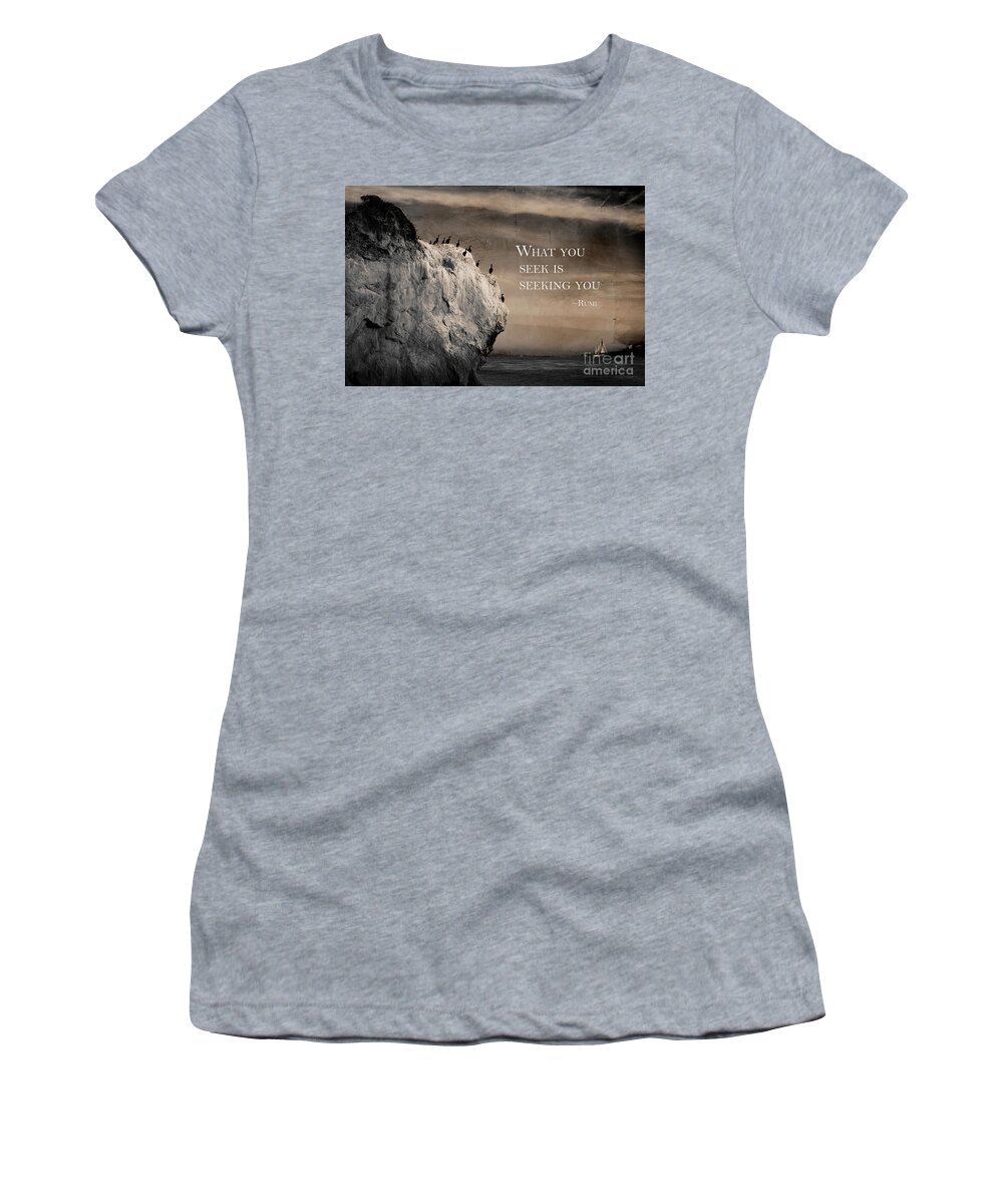 Rumi Women's T-Shirt featuring the mixed media What you seek #2 by Stella Levi