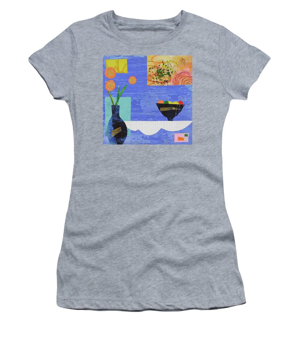 Mixed Media Women's T-Shirt featuring the mixed media Wish you were here #2 #1 by Julia Malakoff