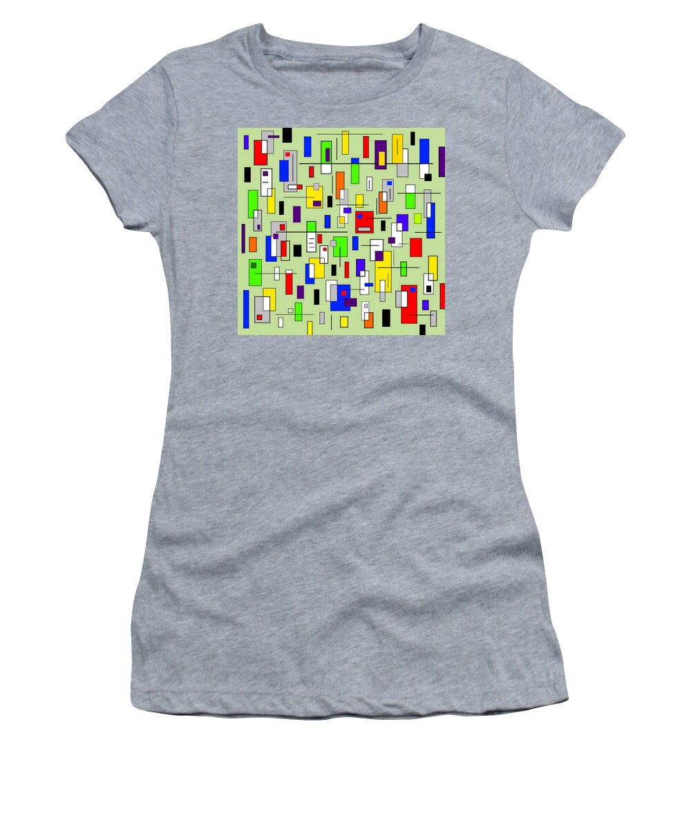 Green Women's T-Shirt featuring the digital art Wrecktangles #1 by Designs By L