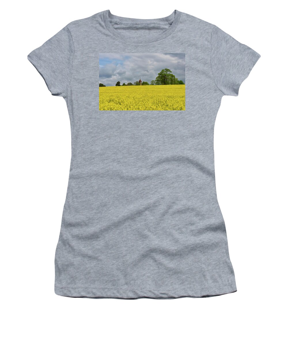 Landscape Women's T-Shirt featuring the pyrography Yellow ocean 4 #1 by Remigiusz MARCZAK