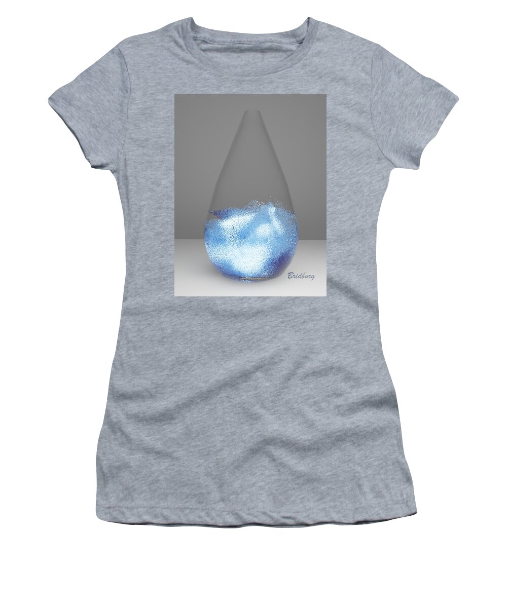 Nft Women's T-Shirt featuring the digital art 101 Rain Drop Wave 2 by David Bridburg
