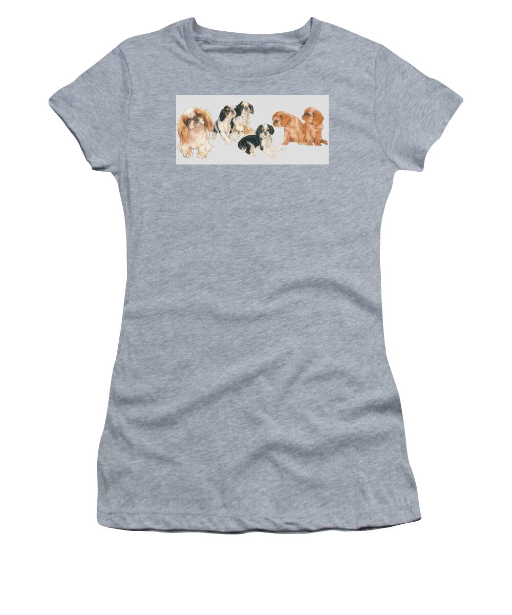 Toy Group Women's T-Shirt featuring the mixed media English Toy Spaniel Puppies by Barbara Keith