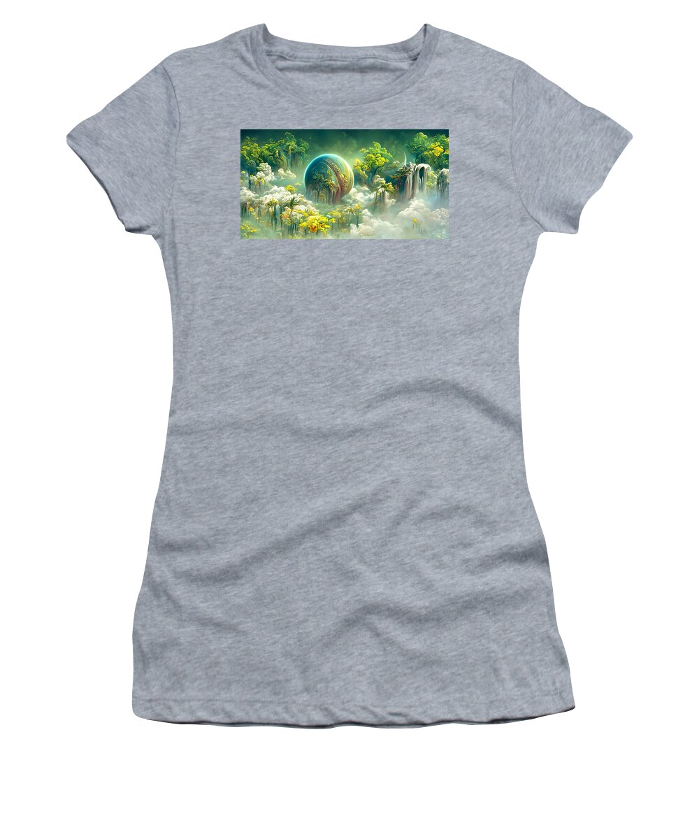 A Beautifully Strange Painting Of A Gorgeous Landscape Women's T-Shirt featuring the digital art A beautifully strange painting of a gorgeous landscape 01 by Frederick Butt
