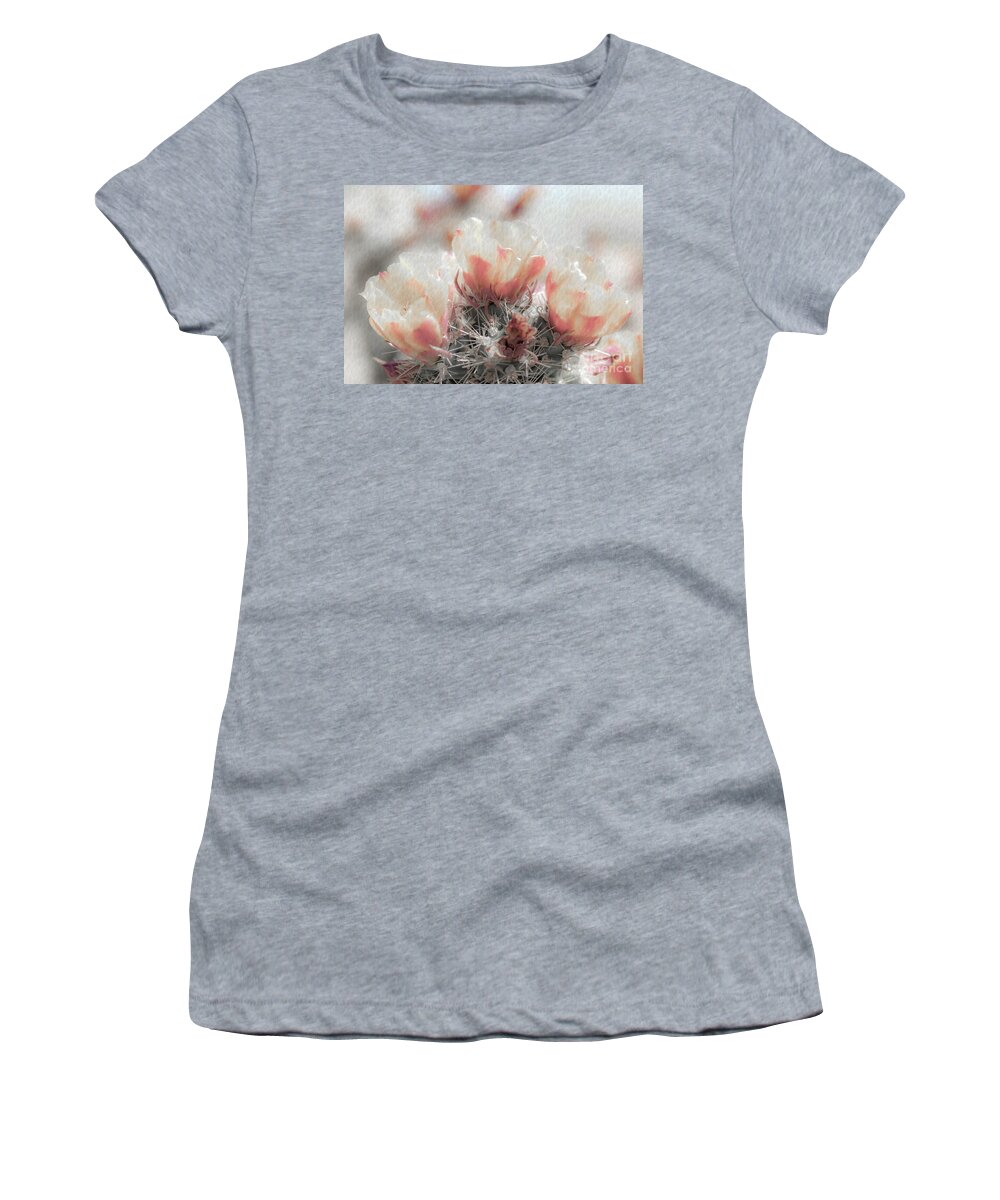 Cactus Women's T-Shirt featuring the photograph 1622 Watercolor Cactus Blossom by Kenneth Johnson