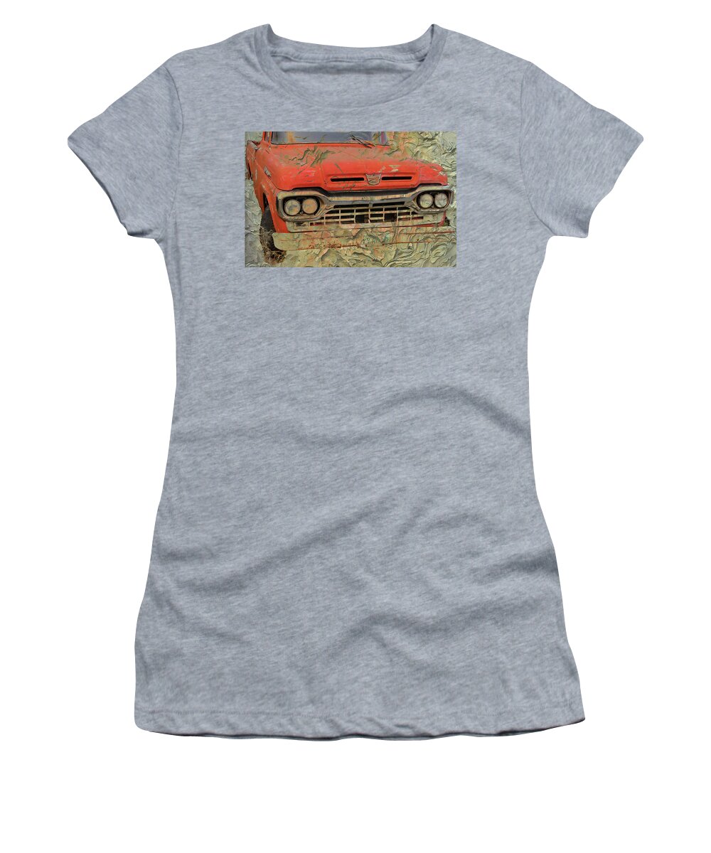 Ford Pickup Women's T-Shirt featuring the photograph 1960s Ford Pickup 1204 by Cathy Anderson