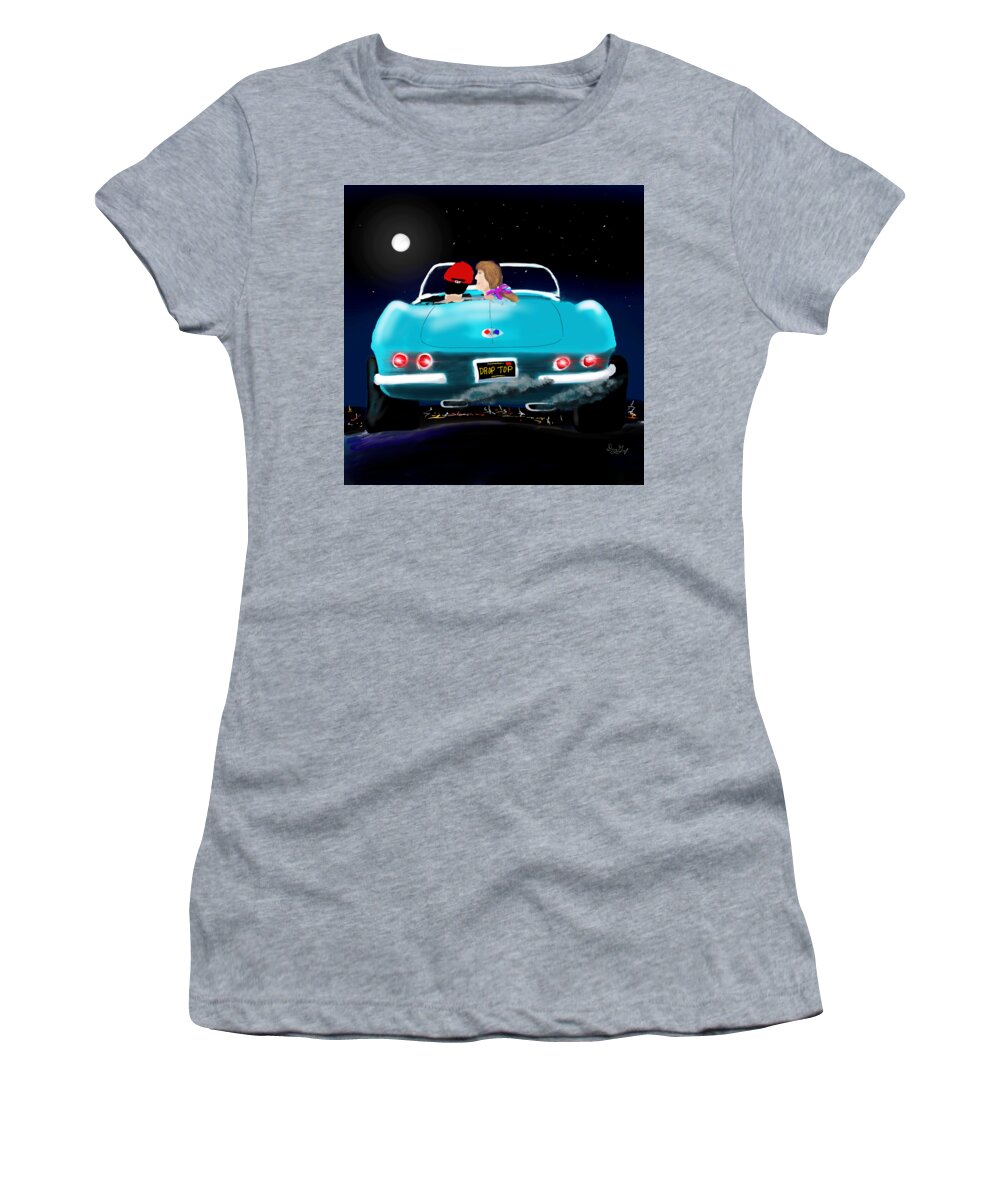 Chevy Women's T-Shirt featuring the digital art 1962 Corvette Drop Top by Doug Gist