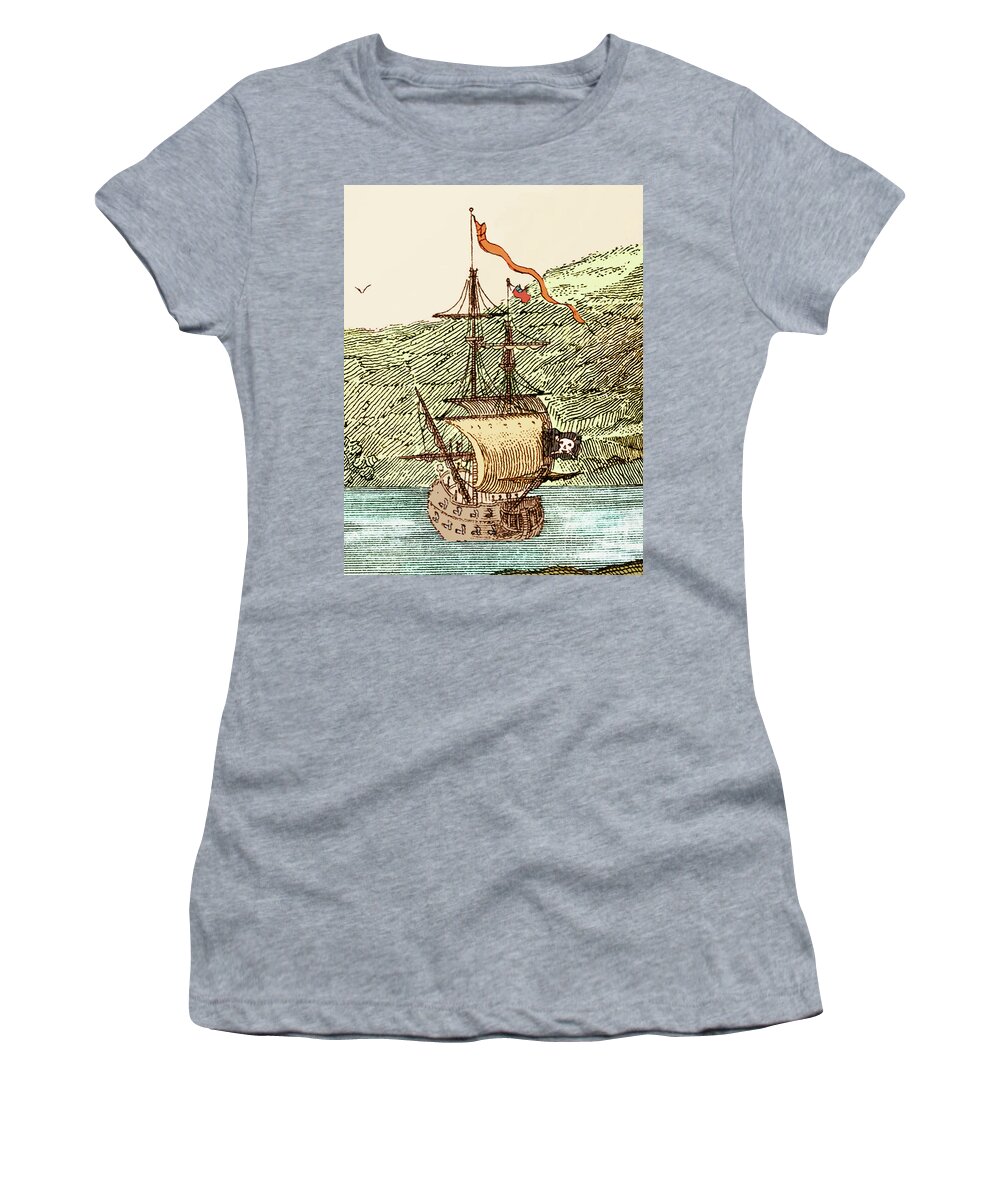 18th Women's T-Shirt featuring the photograph Blackbeard's Pirate Ship, Queen Anne's Revenge #2 by Science Source