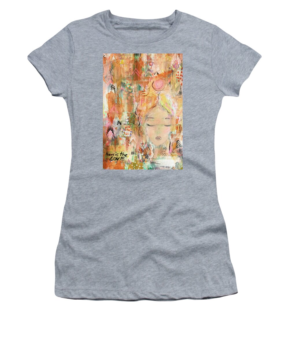 Intuitive Painting Women's T-Shirt featuring the drawing Intuitive Painting #2 by Claudia Schoen