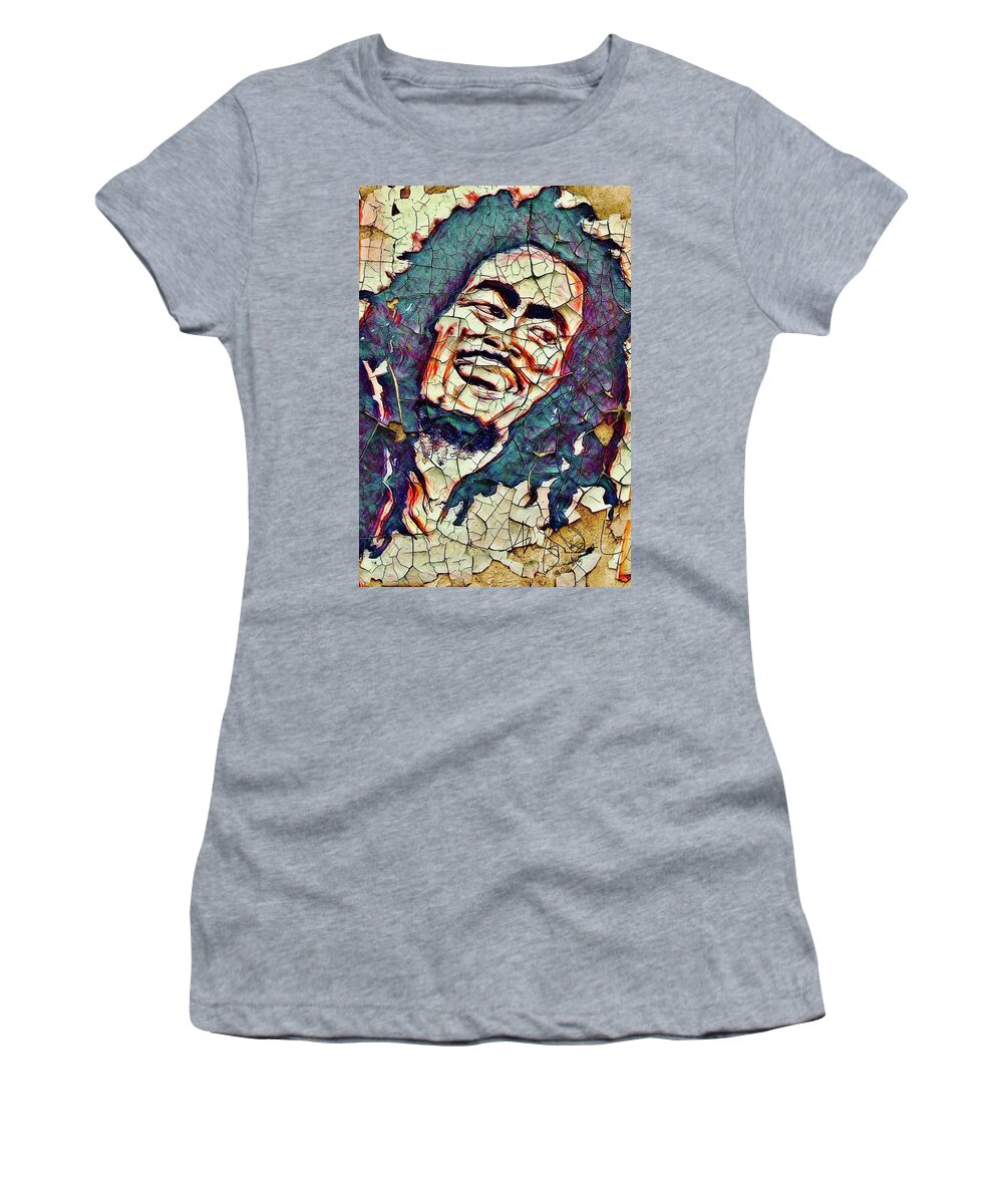  Women's T-Shirt featuring the mixed media One Love by Angie ONeal