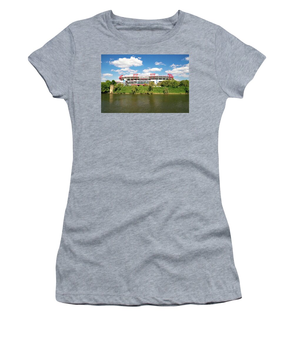 Nashville Tennessee Women's T-Shirt featuring the photograph Tennesse Titans Nissan Stadium in Nashville Tennessee #2 by Eldon McGraw
