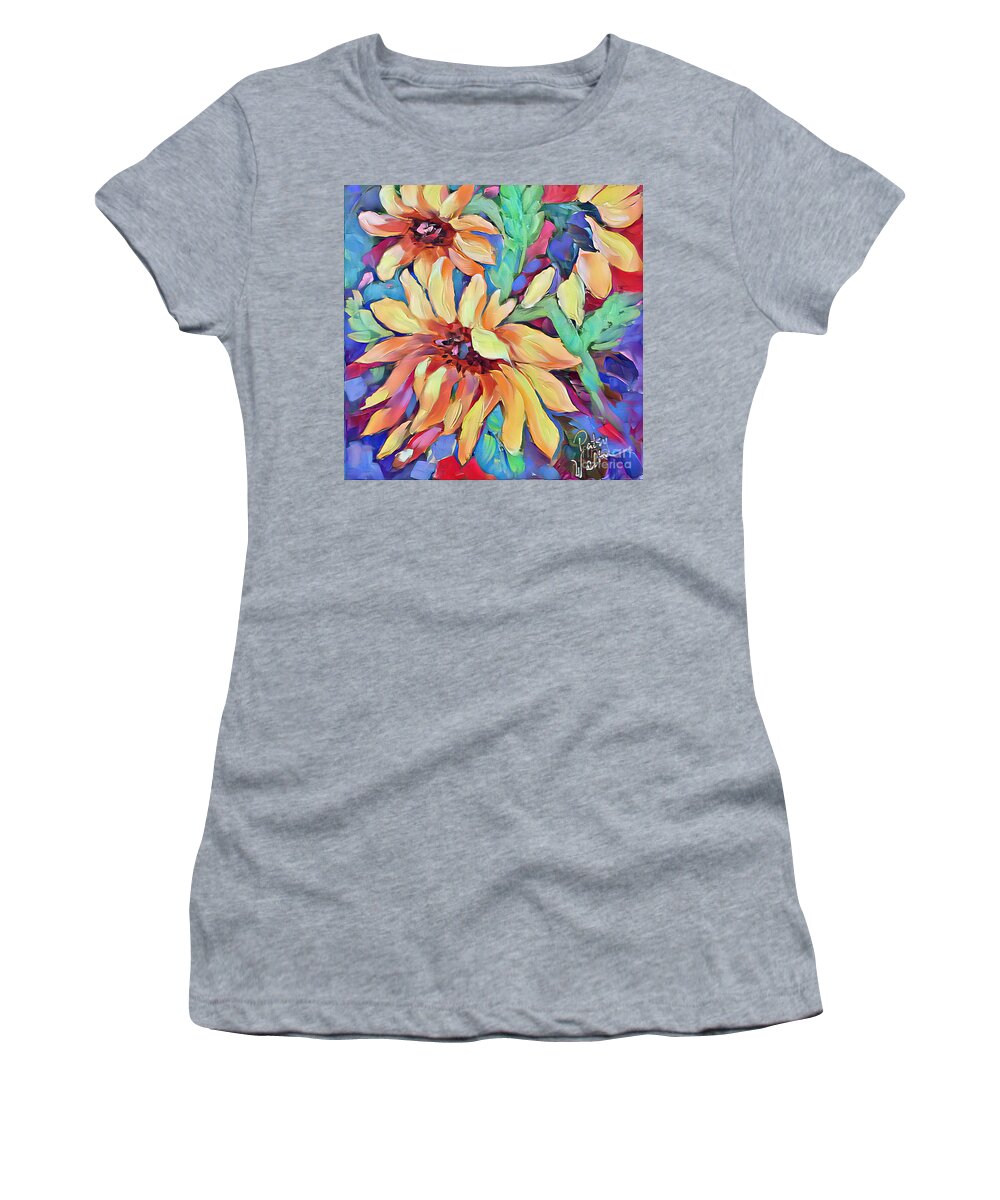  Women's T-Shirt featuring the painting Trio #2 by Patsy Walton