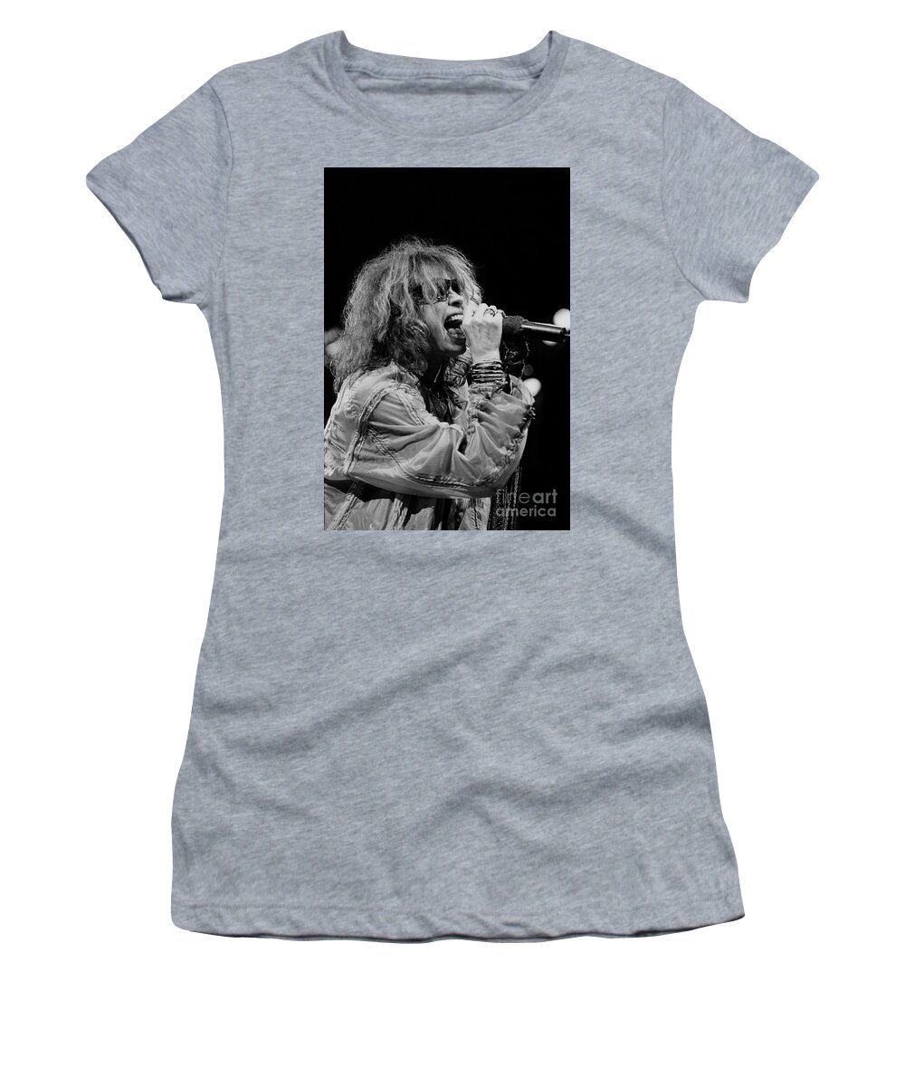 Singing Women's T-Shirt featuring the photograph Steven Tyler - Aerosmith #20 by Concert Photos