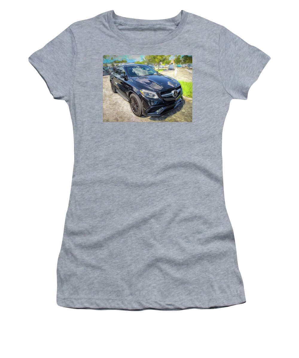 2018 Black Mercedes-benz Gle Amg 63 S Coupe Women's T-Shirt featuring the photograph 2018 Black Mercedes-Benz GLE AMG 63 S Coupe X103 by Rich Franco