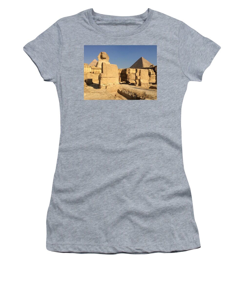 Giza Women's T-Shirt featuring the photograph Great Sphinx #21 by Trevor Grassi