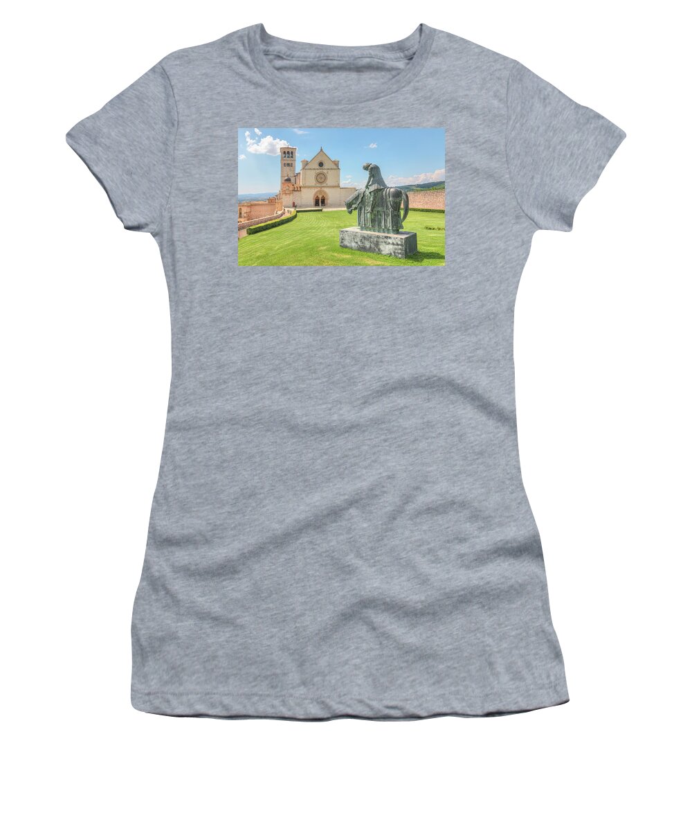 Basilica Women's T-Shirt featuring the photograph Assisi - Italy #3 by Joana Kruse
