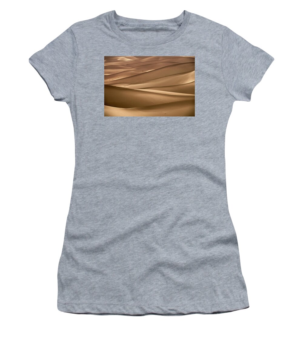 Desert Women's T-Shirt featuring the photograph Background with of sandy dunes in desert #3 by Mikhail Kokhanchikov