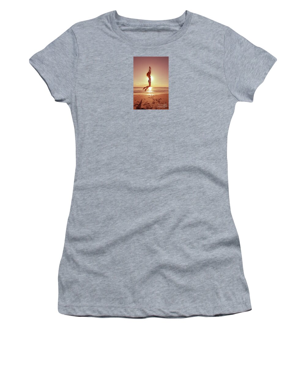 Athletic Women's T-Shirt featuring the photograph 3065 Elisa Naples Beach Florida by Amyn Nasser