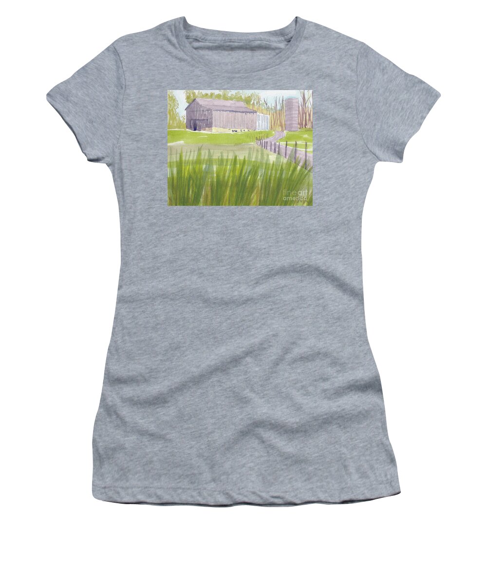 Barn Women's T-Shirt featuring the painting Barn at 3171 Davidsonville Rd by Maryland Outdoor Life