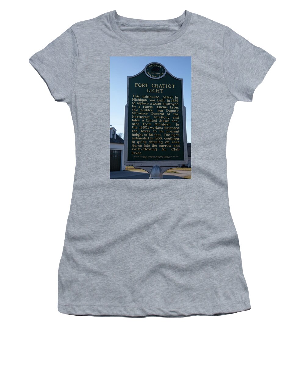 Lighthouse Women's T-Shirt featuring the photograph Fort Gratiot Lighthouse in Michigan #32 by Eldon McGraw