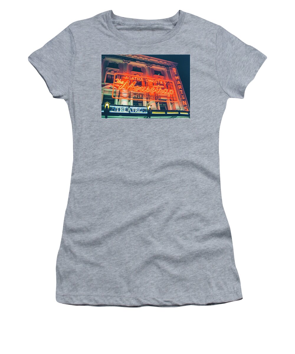 London Women's T-Shirt featuring the photograph 35mm Film image of Agatha Christie's The Mousetrap by Matthew Bamberg
