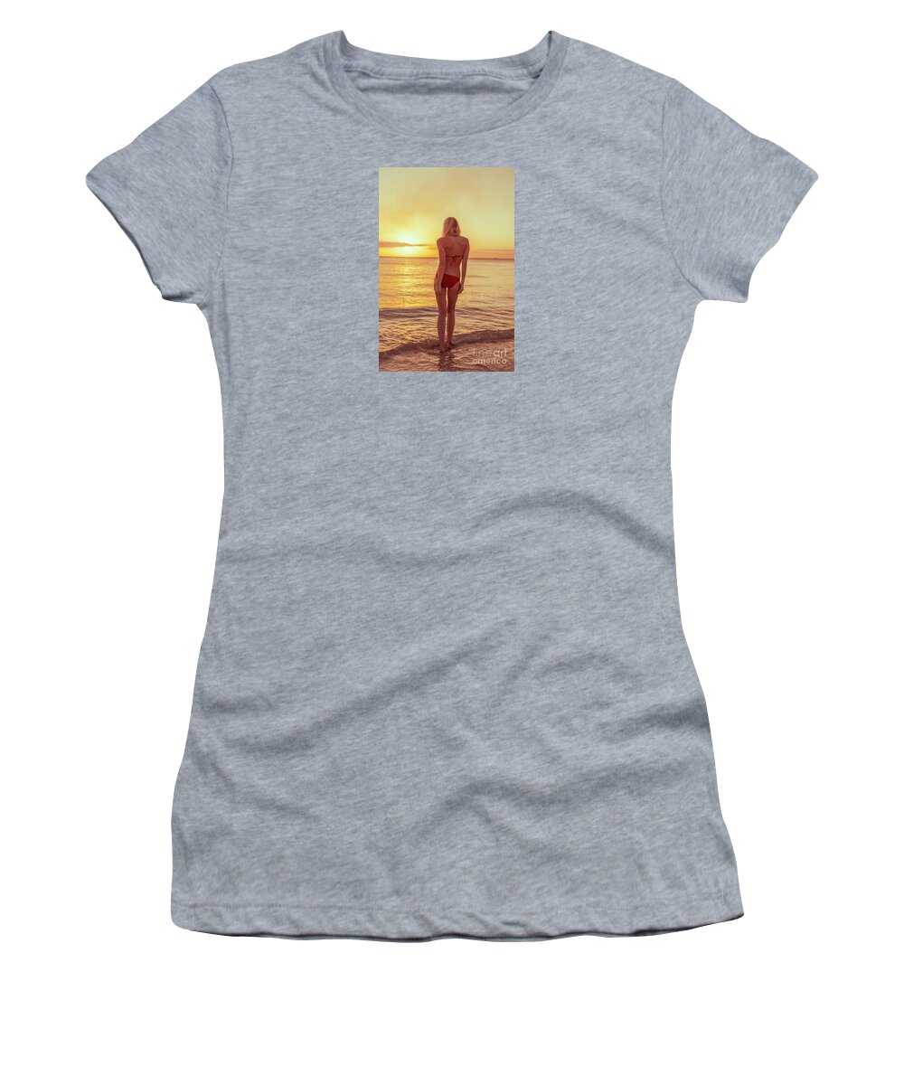 Athletic Women's T-Shirt featuring the photograph 3696 Elisa Naples Beach Florida by Amyn Nasser